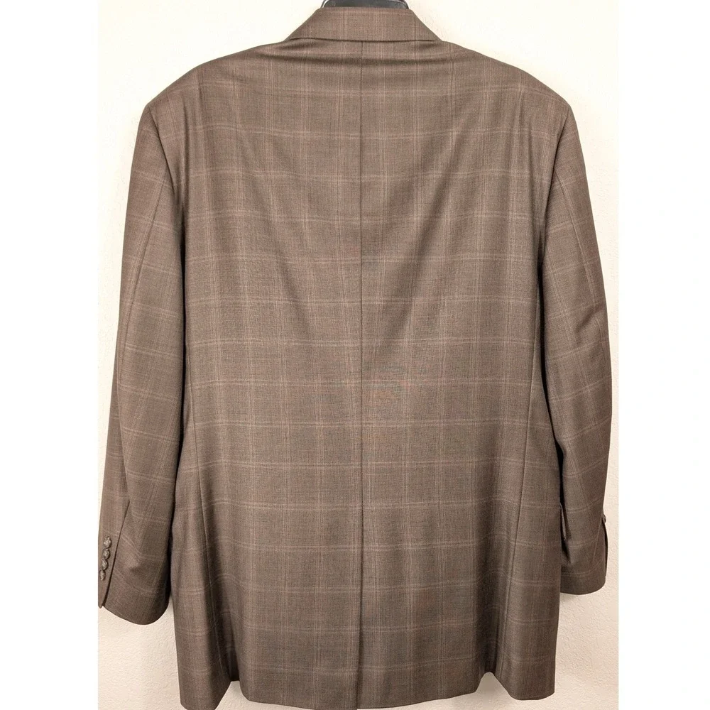 Jos A Bank Signature Collection Mens Brown Plaid Wool Blazer Size‎ 43R